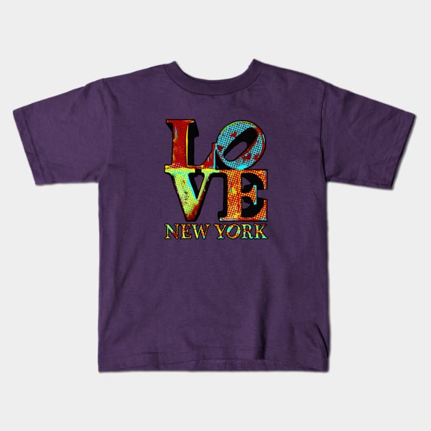 Pop Art LOVE Monument New York Kids T-Shirt by FireflyCreative